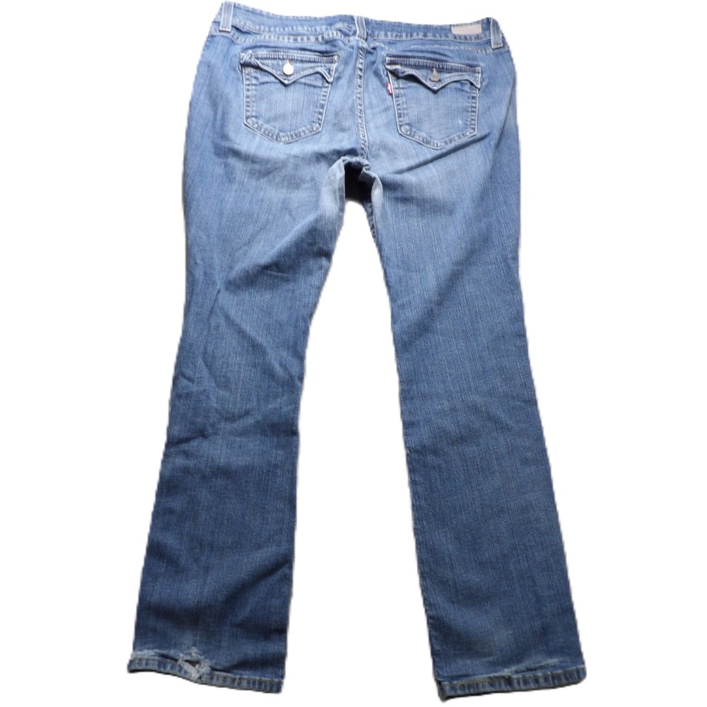 Levis 542 Flare Jeans Women 22 M Blue Stretch Flap Pocket Casual Denim Pants Y2K